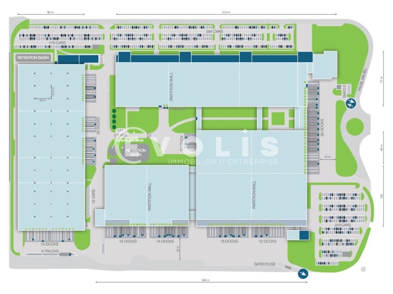 Location entrepots 17977 m² divisibles à partir de 4799 m²