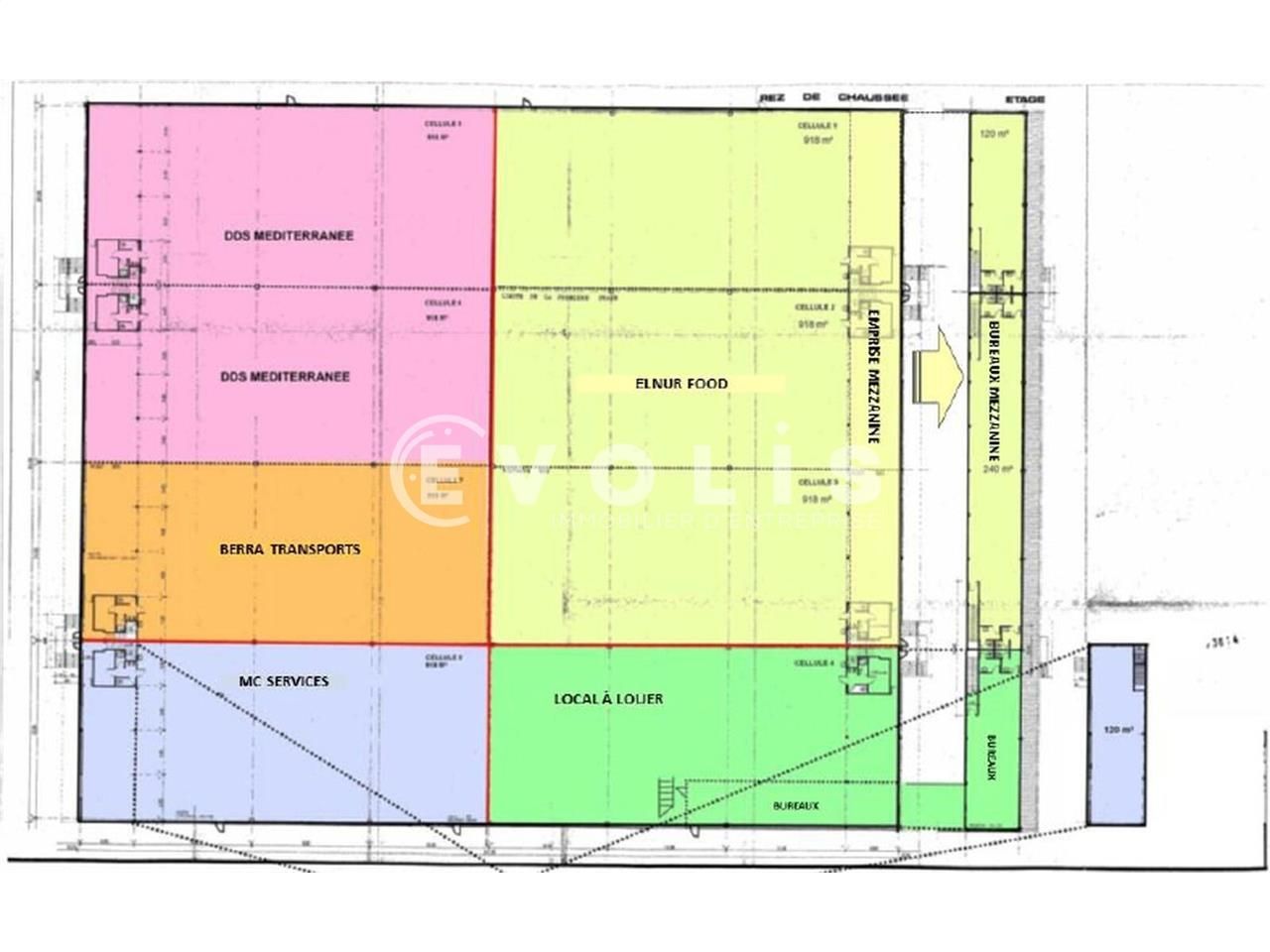 Location entrepots 1150 m² non divisibles
