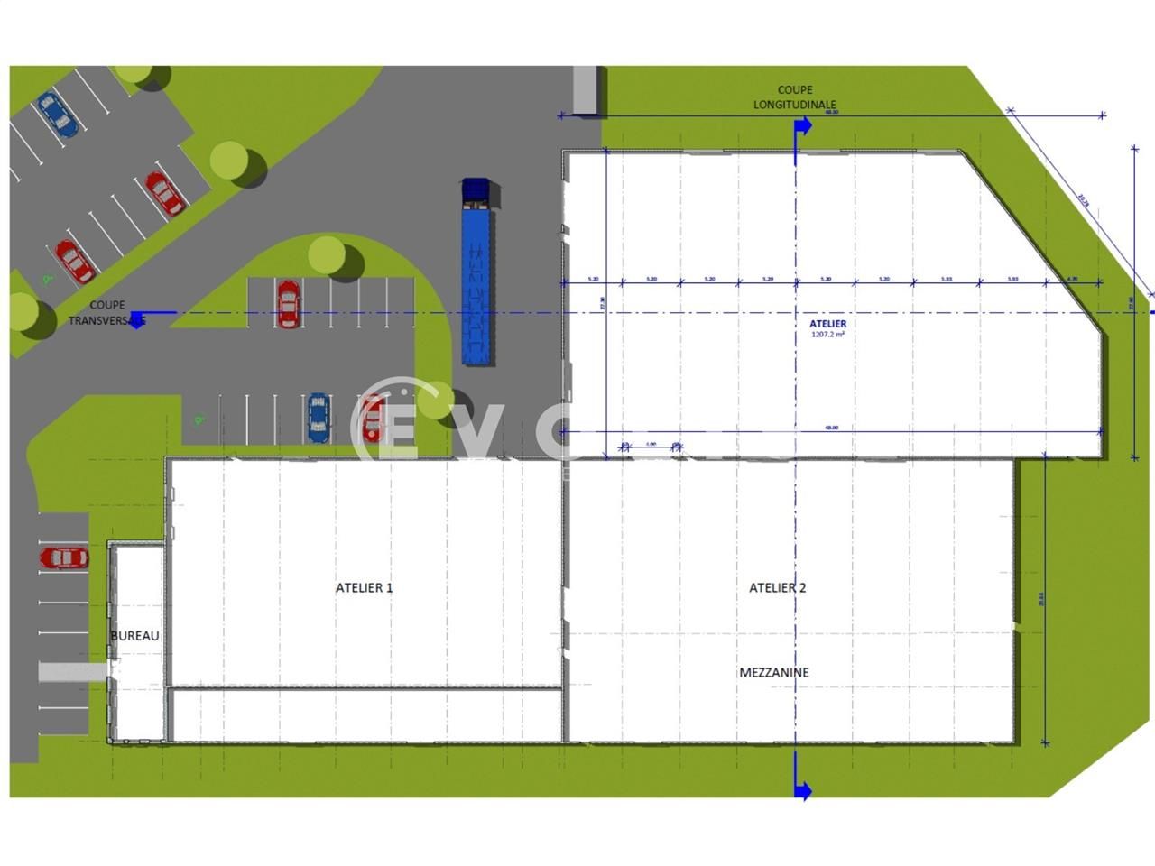 Location entrepots 1200 m² non divisibles