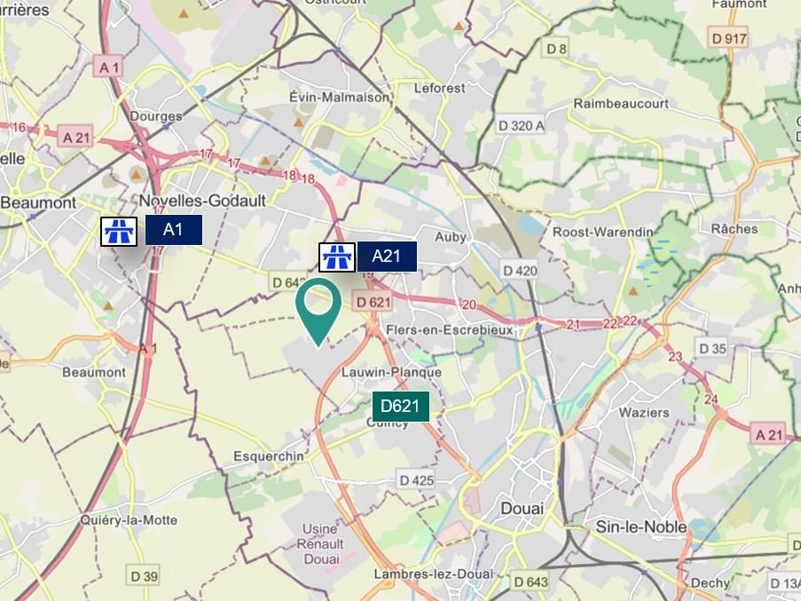 11512 m² pour cetentrepôts classe a en location à Lauwin-planque