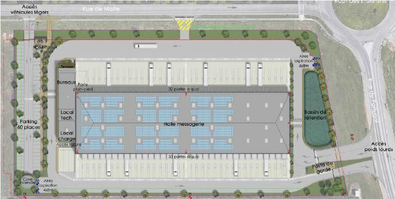 7547 m² pour cetentrepôts classe c en location à Colombier-saugnieu
