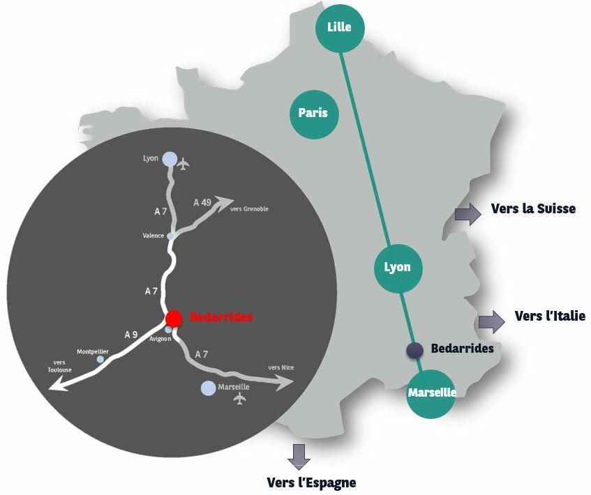 28830 m² pour cetentrepôts classe a en location à Bédarrides