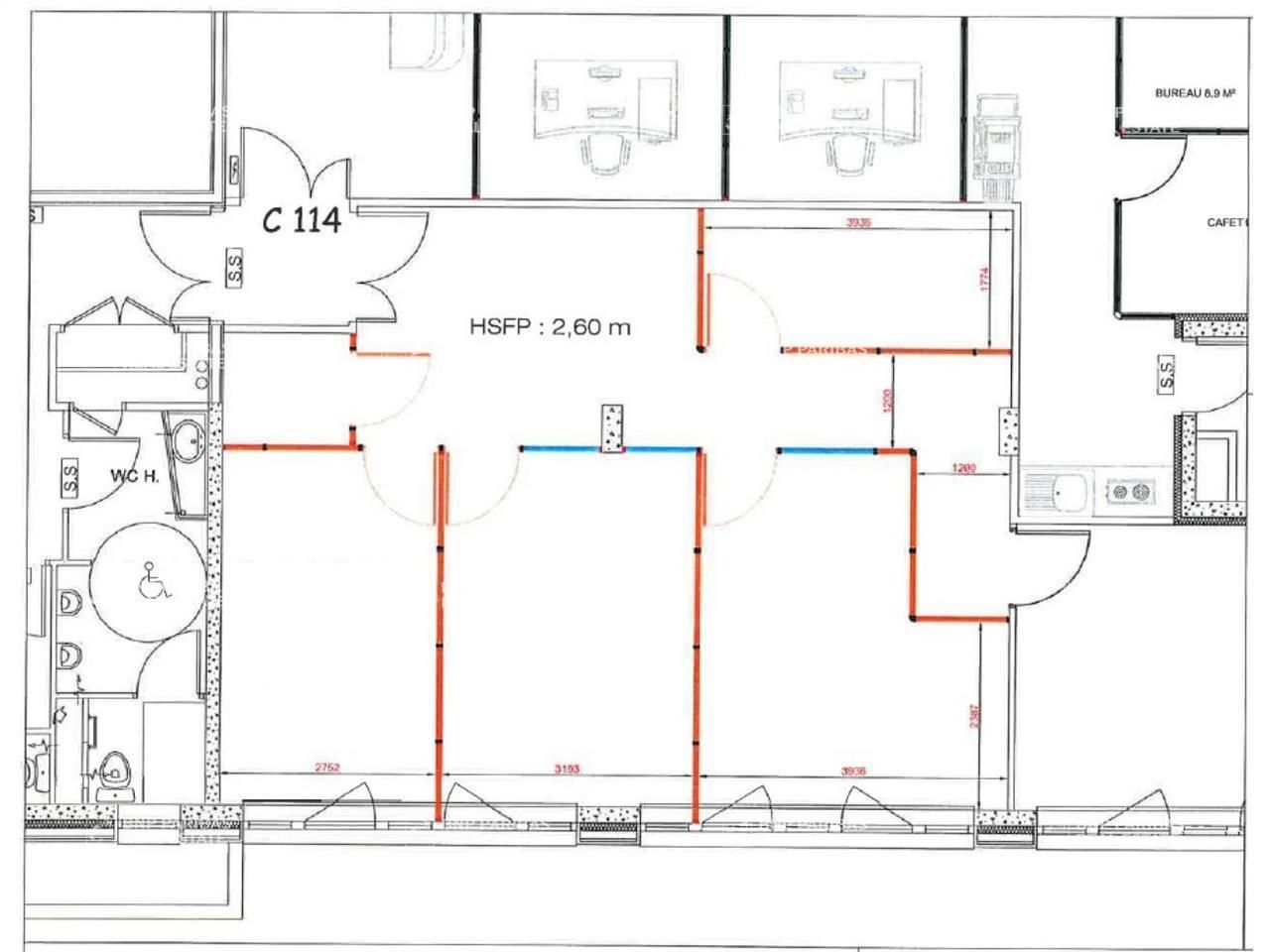 435.69 m² pour ce bureaux en location à Toulouse