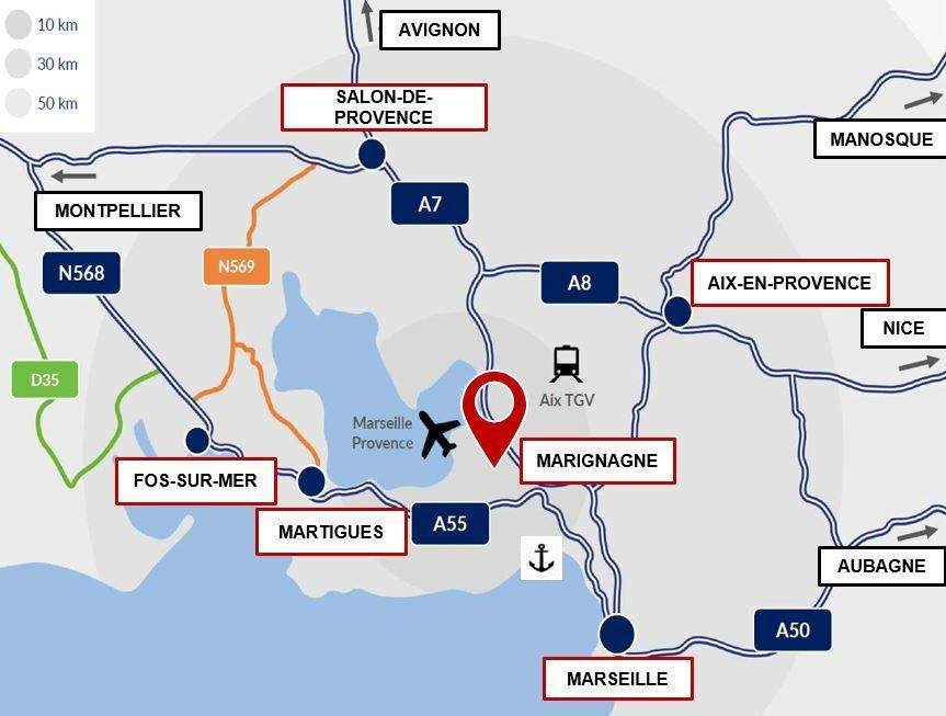 16925 m² pour cetentrepôts classe a en location à Marignagne