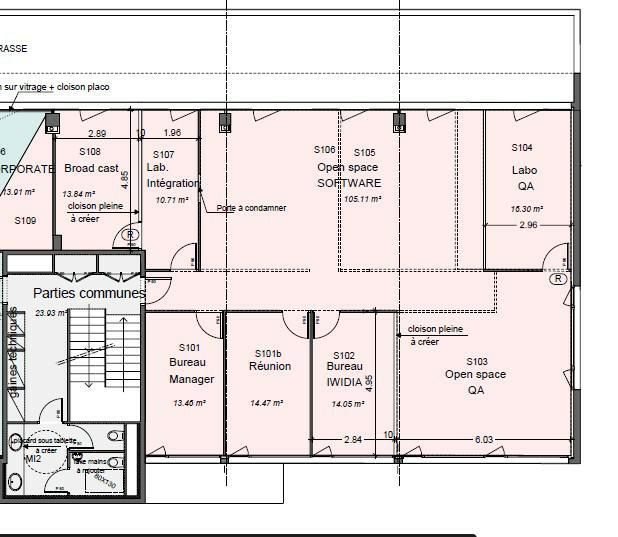 219 m² pour ce bureaux en location à Cesson sevigne