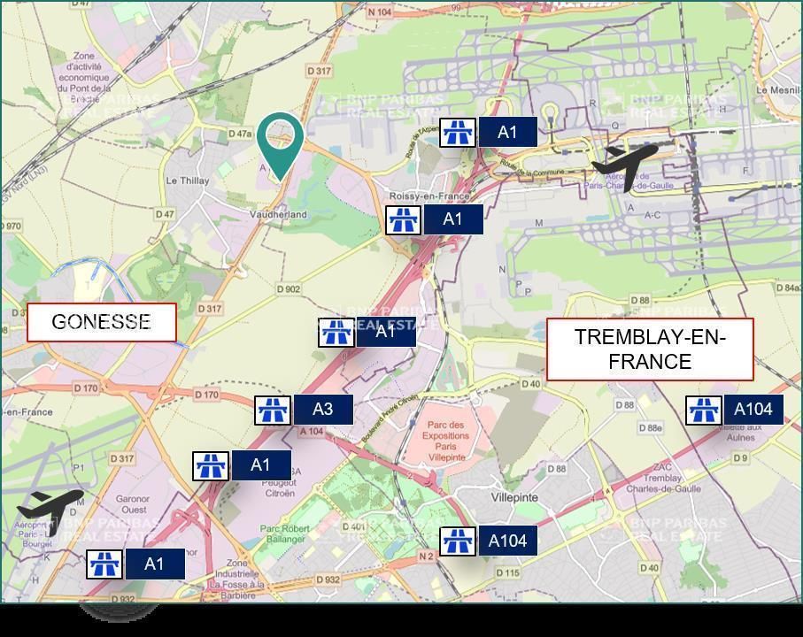 6233 m² pour cetentrepôts classe a en location à Le thillay