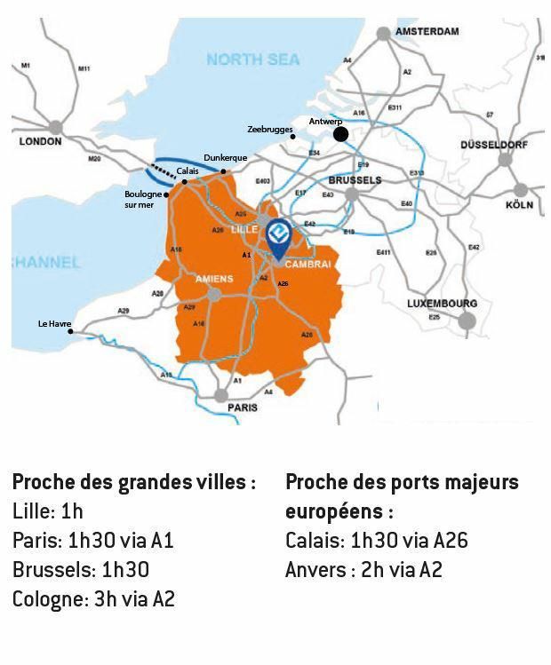 18944 m² pour cetentrepôts classe a en location à Épinoy