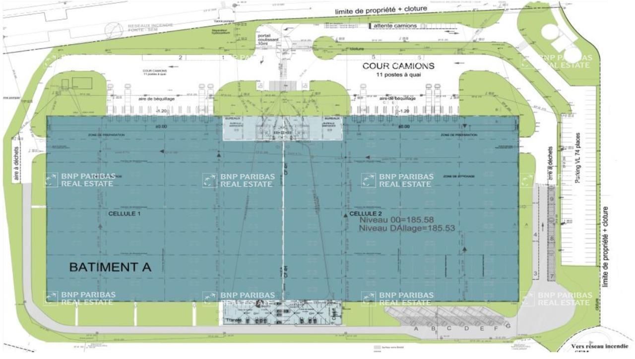 22513 m² pour cetentrepôts classe a en location à Sevrey
