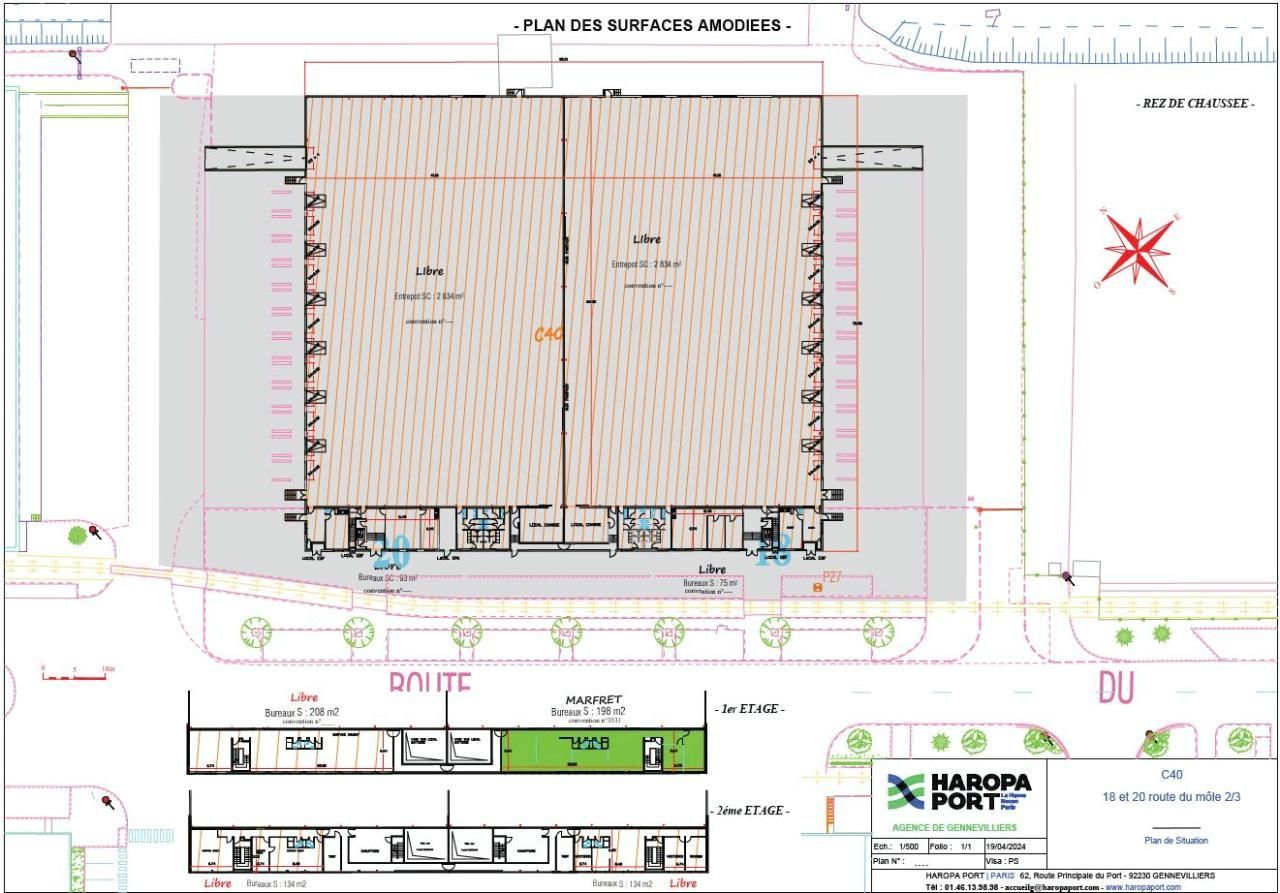 Location Entrepôts classe A 6237 m² non divisibles 92230 Gennevilliers