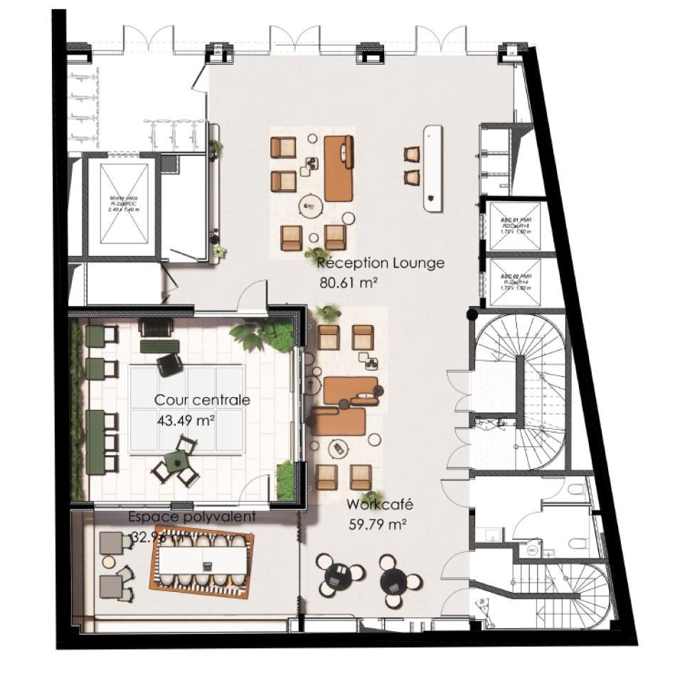 1624.9 m² pour ce bureaux en location à Paris