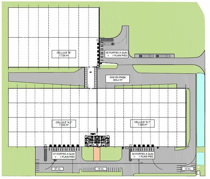 23106 m² pour cetentrepôts classe b en location à La veuve