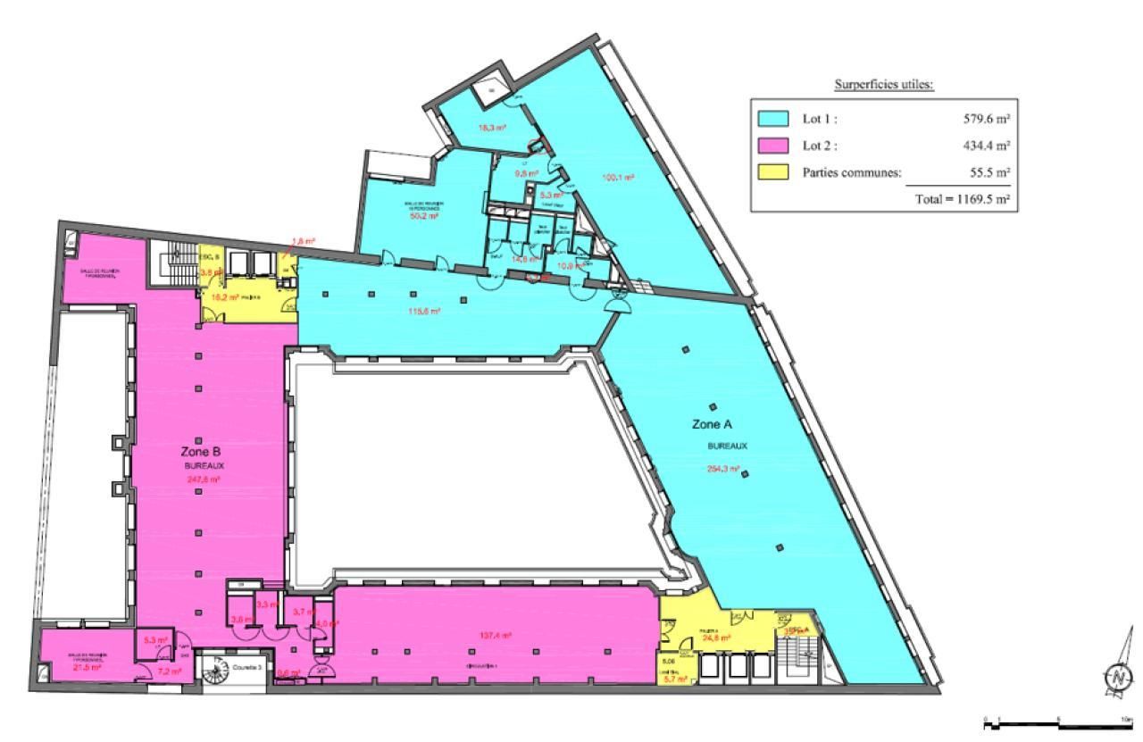 2594 m² pour ce bureaux en location à Paris