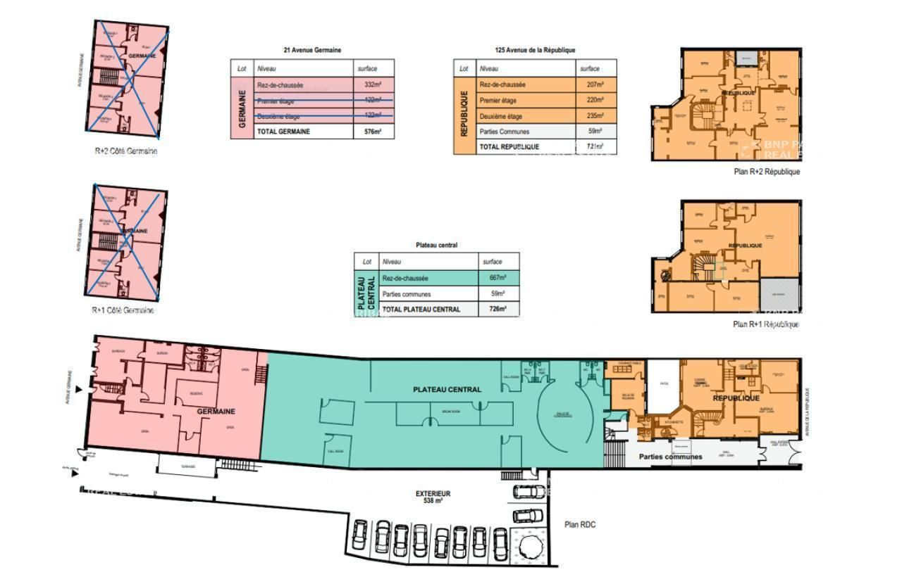 1596 m² pour ce bureaux en location à La madeleine