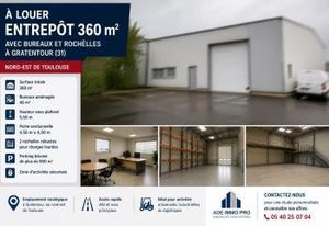 Location entrepôt Gratentour - Proche Toulouse - Zone d'activités