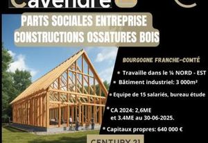 Vente parts sociales entreprise ossature bois Montbéliard