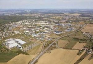 Terrain industriel Forbach - A320 et frontière allemande