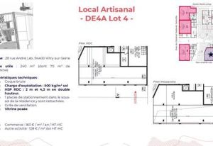 Location local d'activité Vitry-sur-Seine - Coque brute disponible
