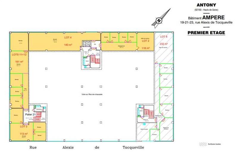 Location de bureau de 2 083 m² à Antony - 92160 plan - 1