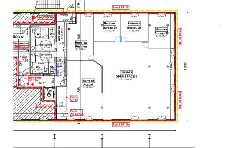 Location de bureau de 270 m² à Bègles - 33130 plan - 1