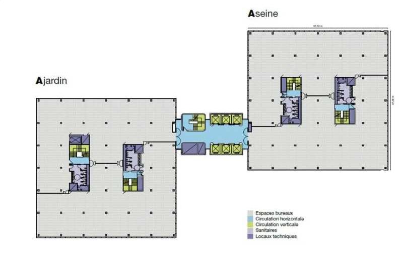 Location de bureau de 1 324 m² à Boulogne-Billancourt - 92100 plan - 1