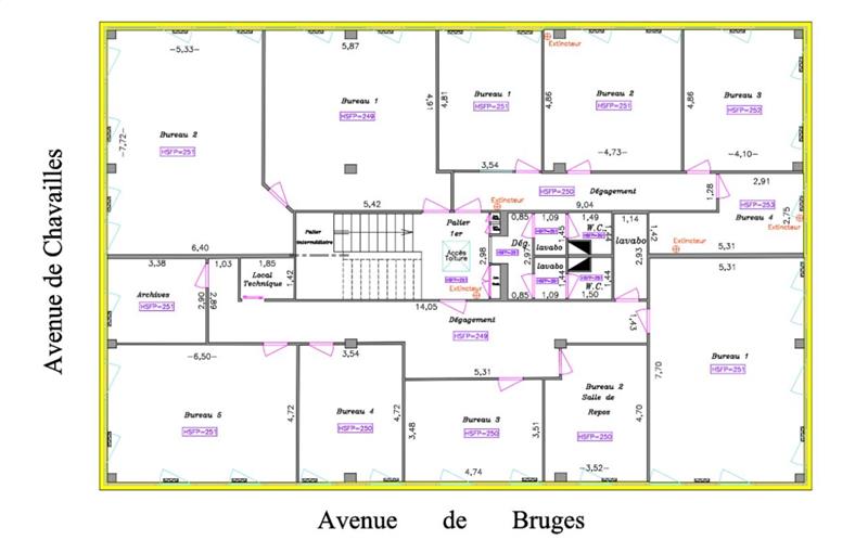 Location de bureau de 195 m² à Bruges - 33520 plan - 1
