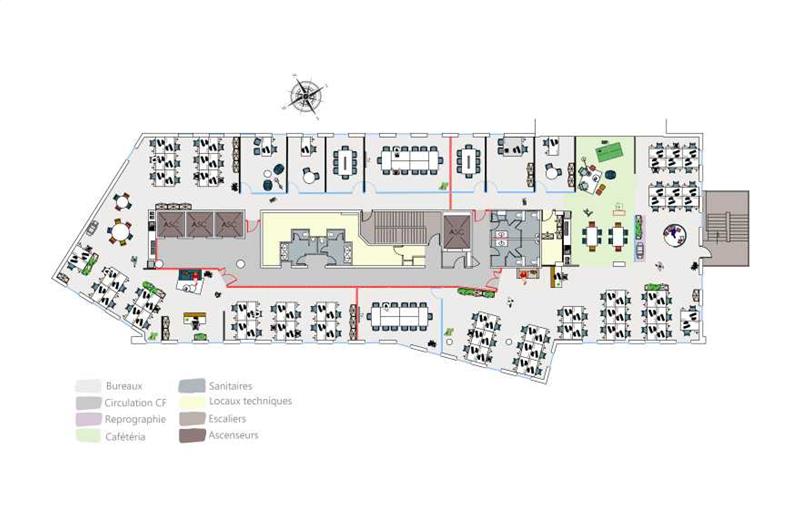 Location de bureau de 1 414 m² à Courbevoie - 92400 plan - 1