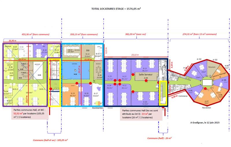 Location de bureau de 1 602 m² à Gradignan - 33170 plan - 1