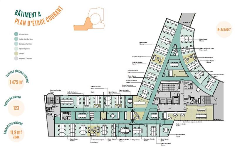 Location de bureau de 6 822 m² à Levallois-Perret - 92300 plan - 1
