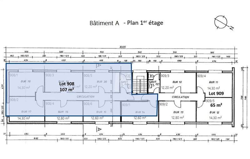 Location de bureau de 107 m² à Lisses - 91090 plan - 1