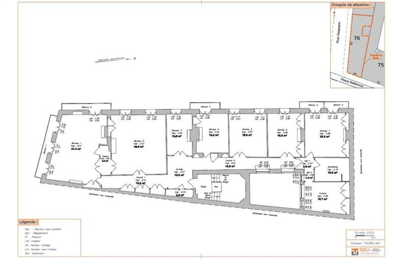 Location de bureau de 246 m² à Lyon 2 - 69002 plan - 1