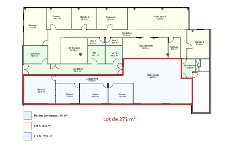 Location de bureau de 2 826 m² à Lyon 3 - 69003 plan - 1