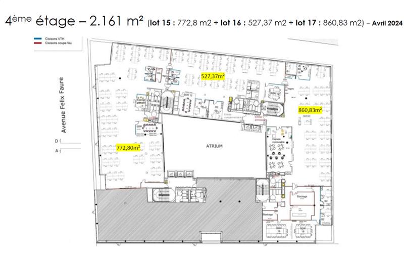 Location de bureau de 2 161 m² à Lyon 3 - 69003 plan - 1