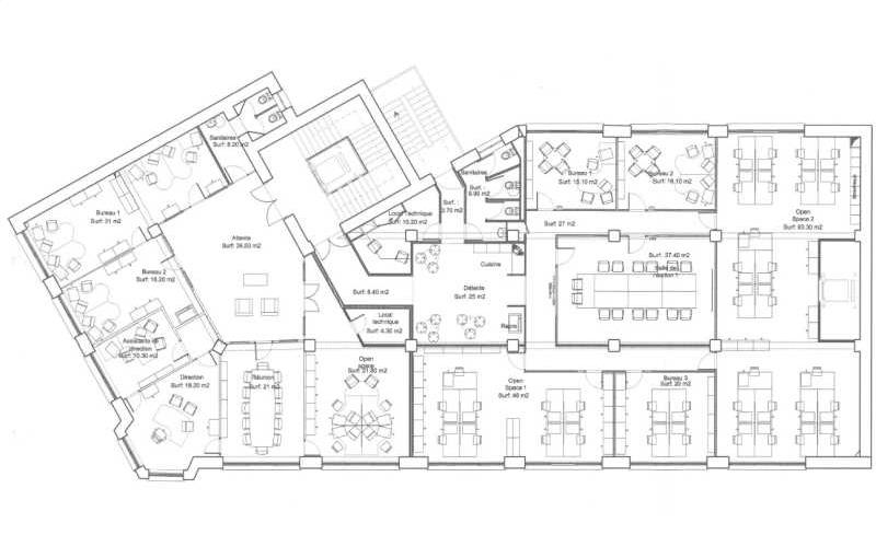 Location de bureau de 492 m² à Lyon 6 - 69006 plan - 1