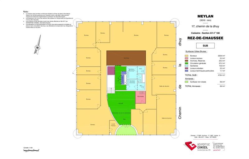 Location de bureau de 846 m² à Meylan - 38240 plan - 1