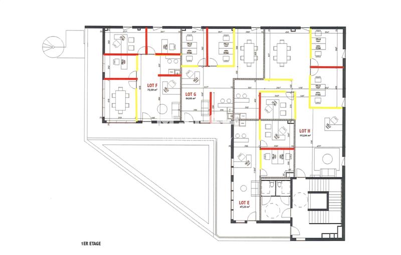 Location de bureau de 64 m² à Montagny - 69700 plan - 1