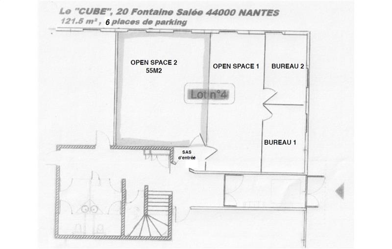 Location de bureau de 122 m² à Nantes - 44000 plan - 1