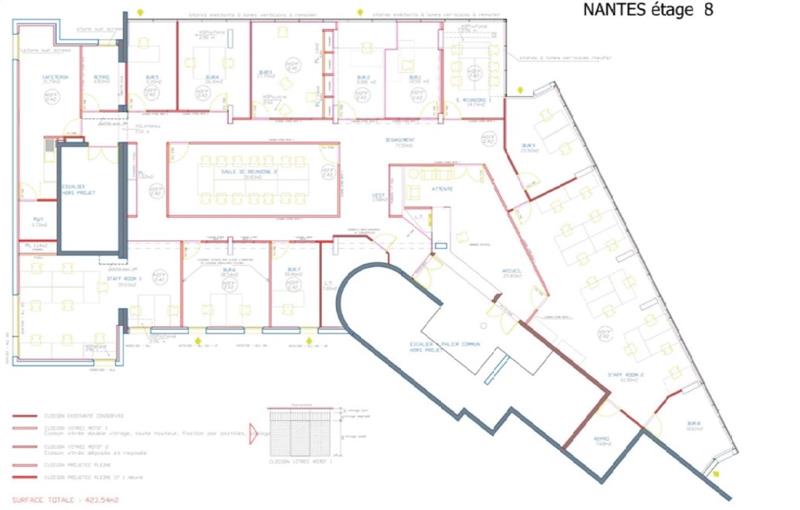 Location de bureau de 401 m² à Nantes - 44000 plan - 1