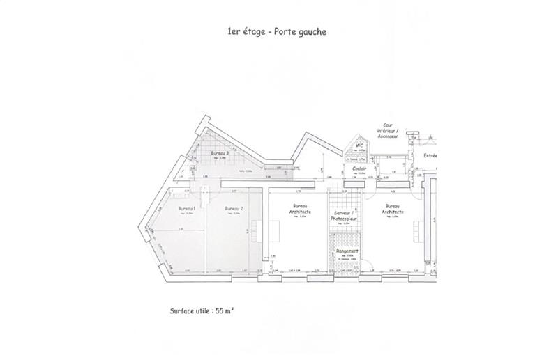 Location de bureau de 55 m² à Paris 16 - 75016 plan - 1