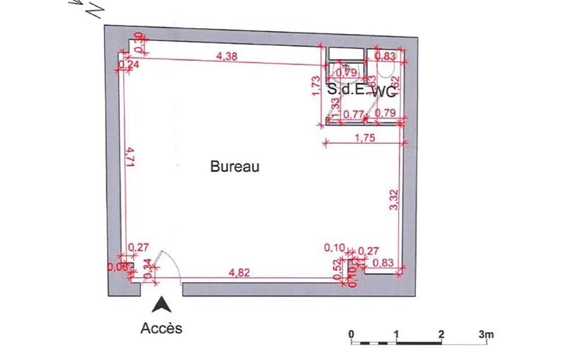Location de bureau de 32 m² à Paris 17 - 75017 plan - 1