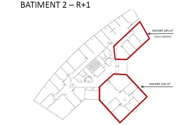 Location de bureau de 1 953 m² à Pessac - 33600 plan - 1