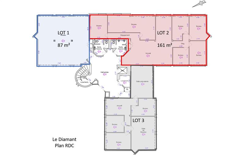 Location de bureau de 659 m² à Saint-Michel-sur-Orge - 91240 plan - 1