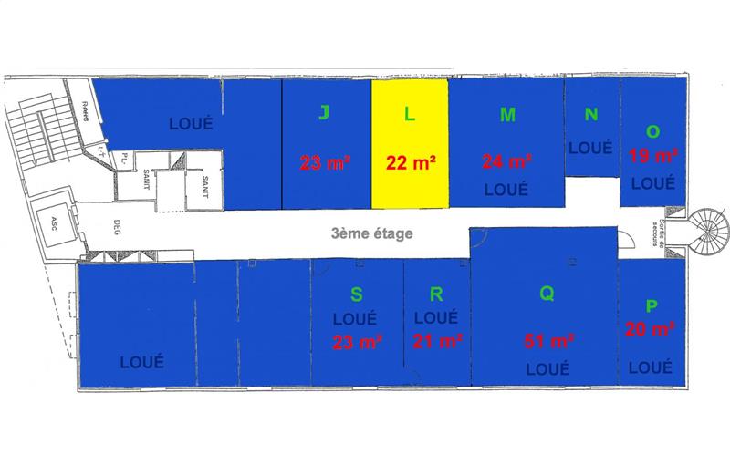 Location de bureau de 22 m² à Saint-Ouen - 93400 plan - 1