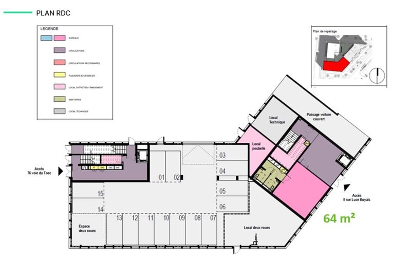 Location de bureau de 806 m² à Toulouse - 31000 plan - 1