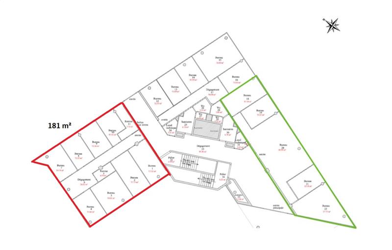 Location de bureau de 181 m² à Toulouse - 31000 plan - 1