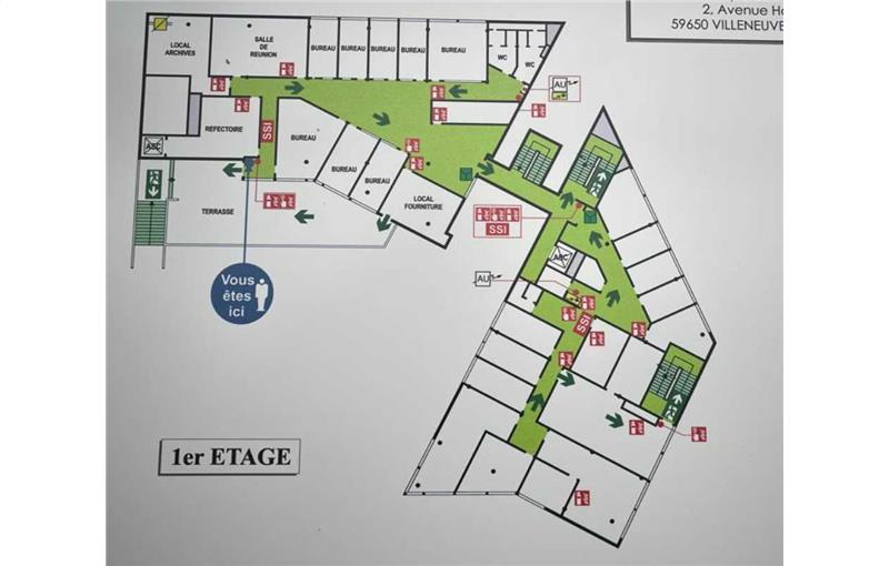 Location de bureau de 1 911 m² à Villeneuve-d'Ascq - 59491 plan - 1