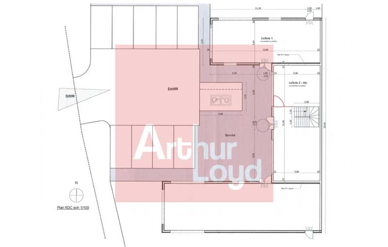 Location de local commercial de 155 m² à Saint-Aubin-du-Cormier - 35140 plan - 1