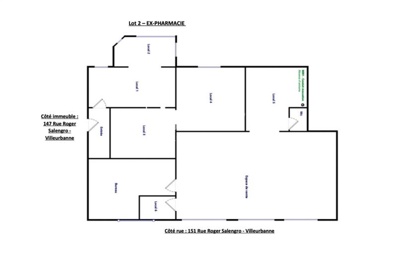 Location de local commercial de 124 m² à Villeurbanne - 69100 plan - 1