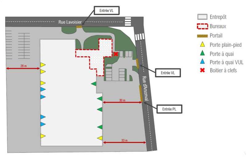 Location d'entrepôt de 4 897 m² à Chassieu - 69680 plan - 1