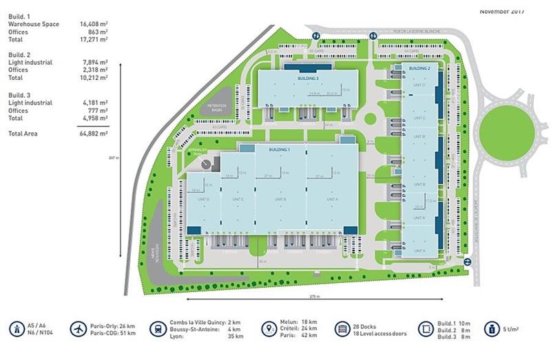 Location d'entrepôt de 5 978 m² à Combs-la-Ville - 77380 plan - 1