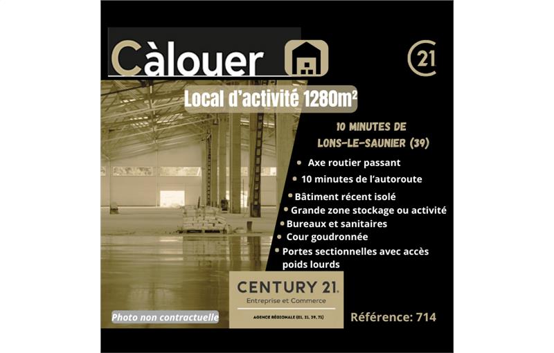 Location d'entrepôt de 1 280 m² à Lons-le-Saunier - 39000 photo - 1